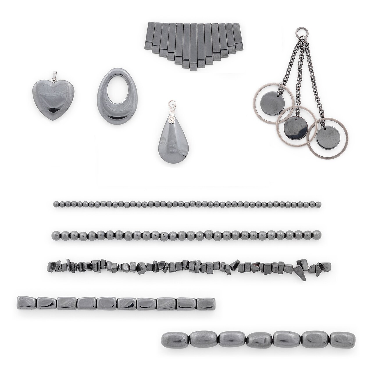 Hematite Gemstone Beads and Pendants Collection for Jewelry Making